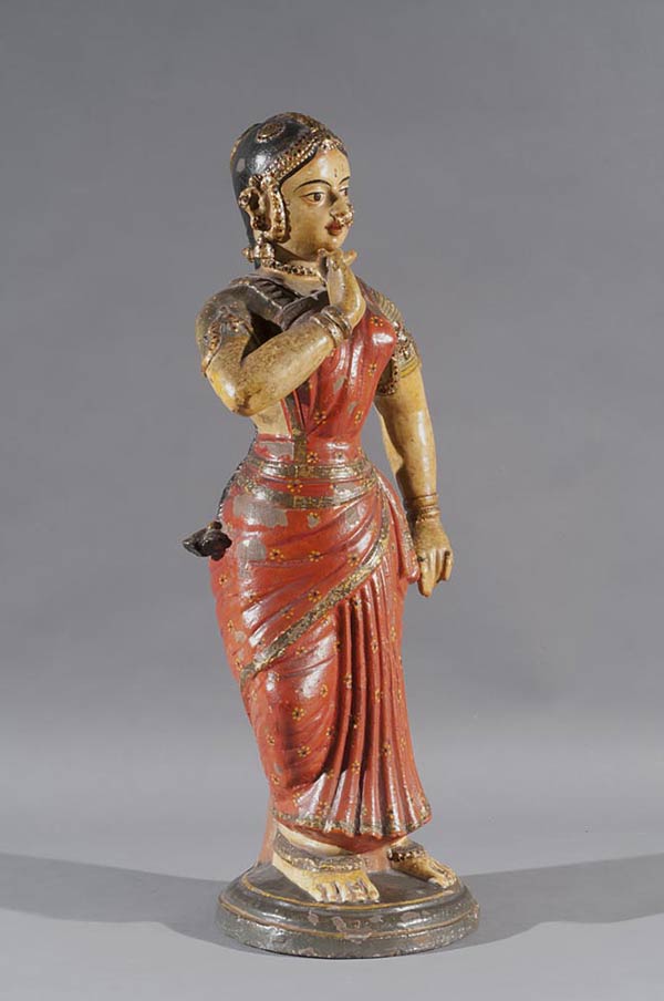 Madurai Craftsman, Devdasi (Temple Dancer), Polychrome terracotta, Circa 1850, 51.5 cms