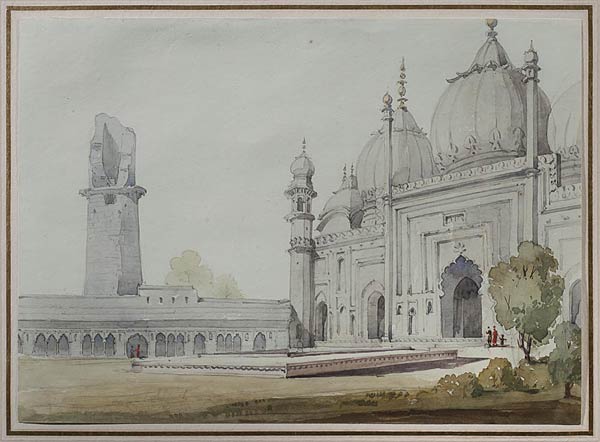 Mosque at Aligarh, William Clerihew, 1843, Watercolour on paper, 18.5 x 25.5 cms