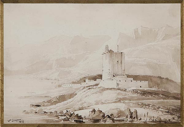 Fort at Oman, William Simpson, Signed 'W Simpson', 1875, Watercolour, 15 x 20 cms