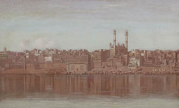 Benaras, Alexander Scott, Oil on board, 28 x 44.5 cms