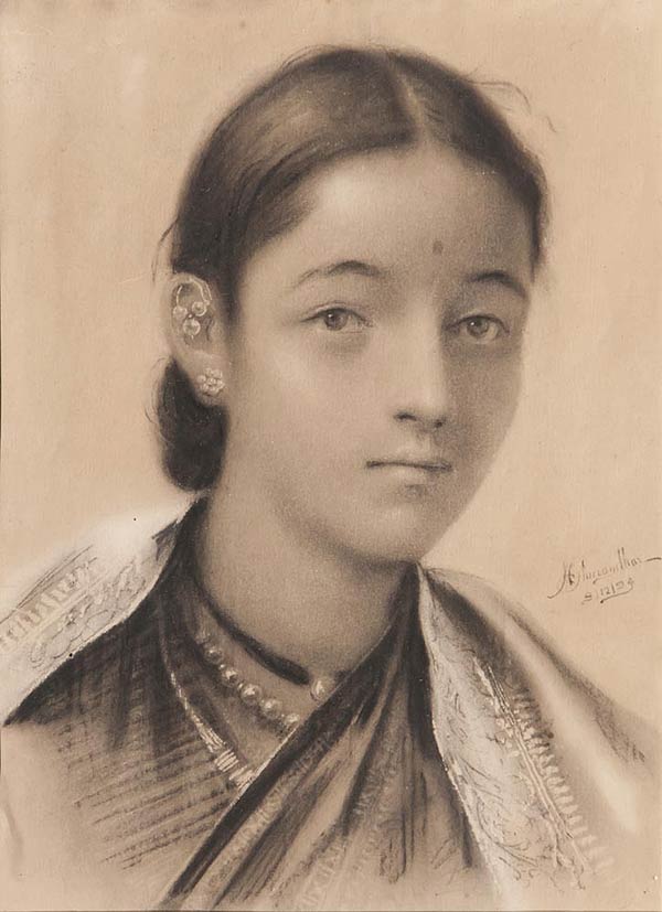 Maharashtrian Girl, M.V. Dhurandhar , Watercolour on paper, 1894, 26 x 19 cms