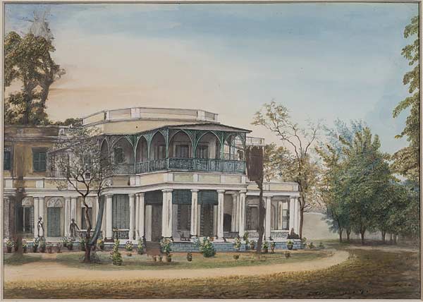 Marble Hall, Anonymous Artist, The Luz, Madras, Watercolour on paper, Circa 1820, 20 x 28 cms