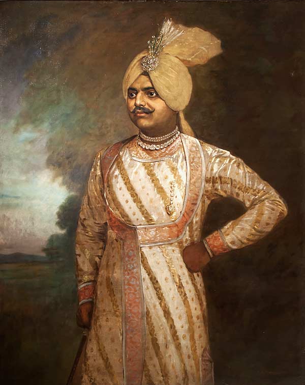 Portraits of  Bengali Princes. Perhaps the Maharajas of Cossimbazaar, Oil on canvas,125 x 102 cms