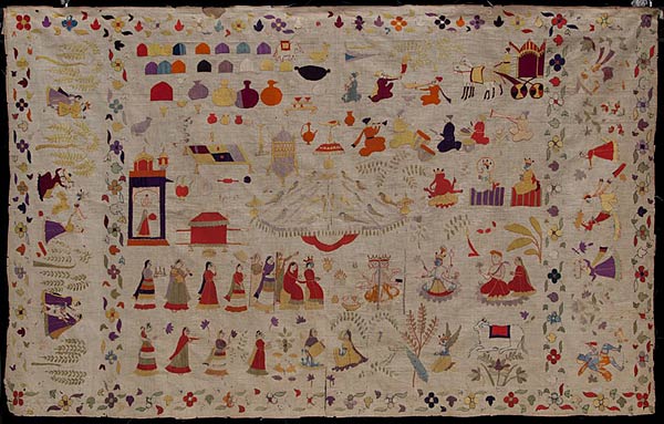 Chamba Rumal, Circa 1800, 122 x 77.5 cms