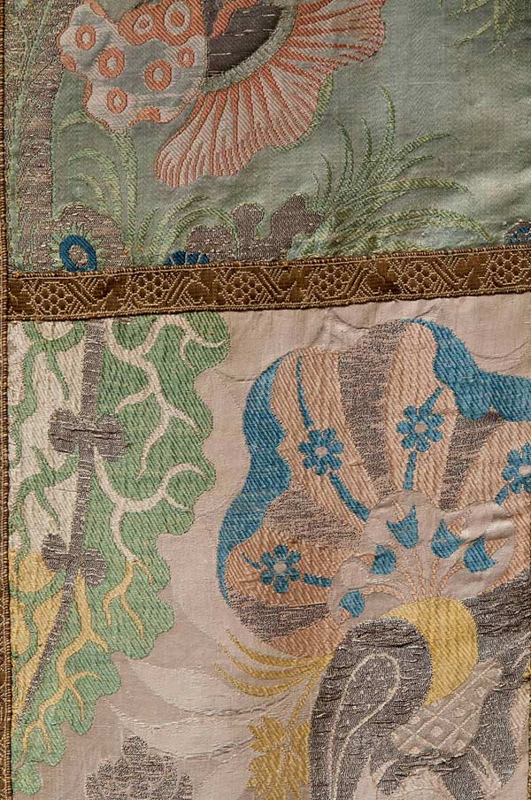 Bizarre Silk Chasuble, An exceptional chasuble made out of bizarre silks, French, possibly from Tours, Circa 1700